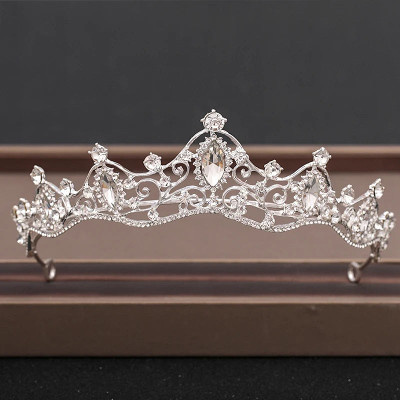 Bridal Baroque Rhinestones Crystal Tiaras Wedding Crown Hair Jewelry for Women Party Crowns Bride Accessory