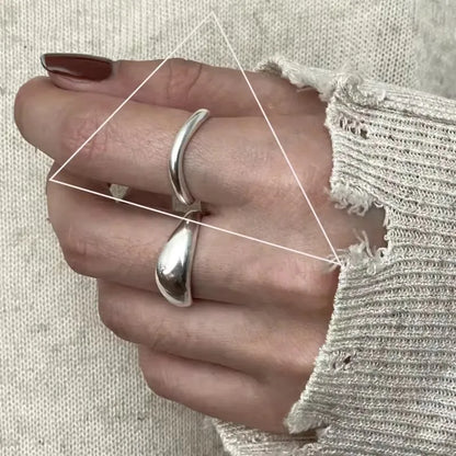 VENTFILLE 925 Sterling Silver Rings INS Fashion Hip Hop Vintage Couples Hollow Lines Punk Thai Silver Party Adjustable Jewelr