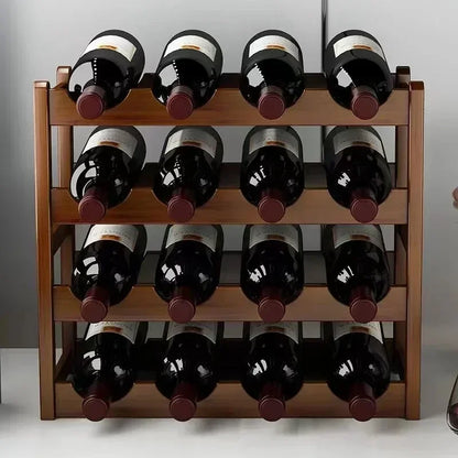 Red WineRack Decoration Household Grid Wine Display Rack Table Creative WineBottle rack Simple wine Cabinet Assemble StorageR