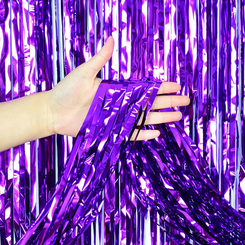 1*2M Macaron Pink Blue Fringe Curtain Door Rain Curtain Decor Photo Booth Backdrop Garland Wedding Birthday Party Decoration 