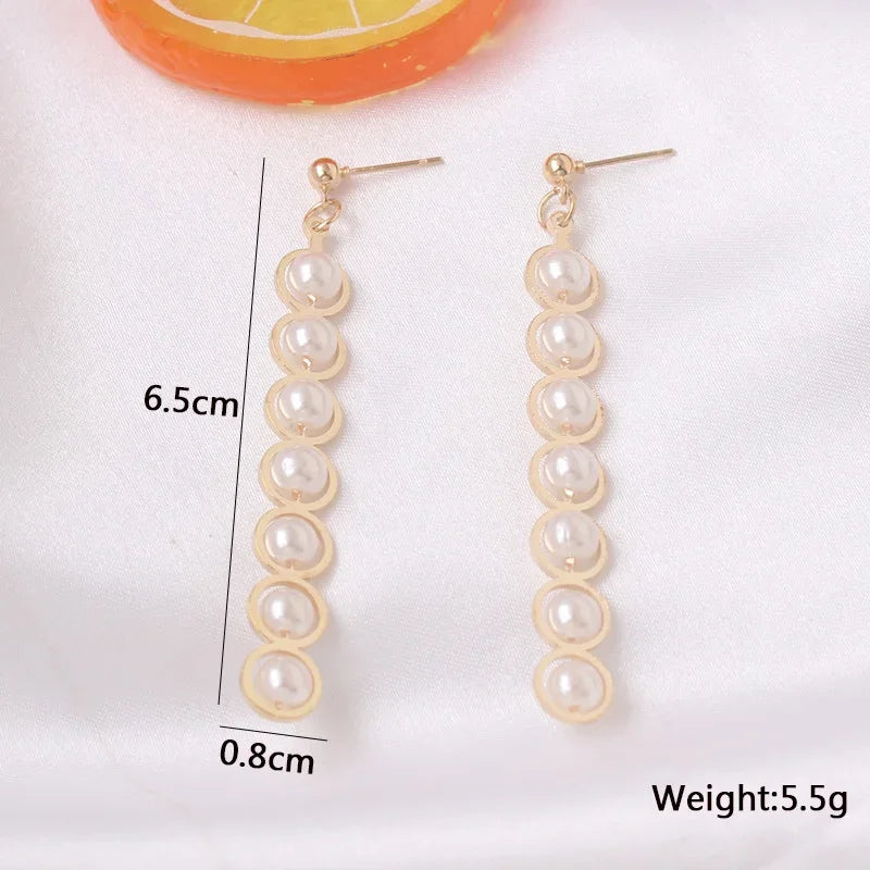 Pure White Women's Dangle Earrings Blooming Flower Acrylic Enamel Butterfly Imitation Pearl Heart Hanging Earrings Elegant Br