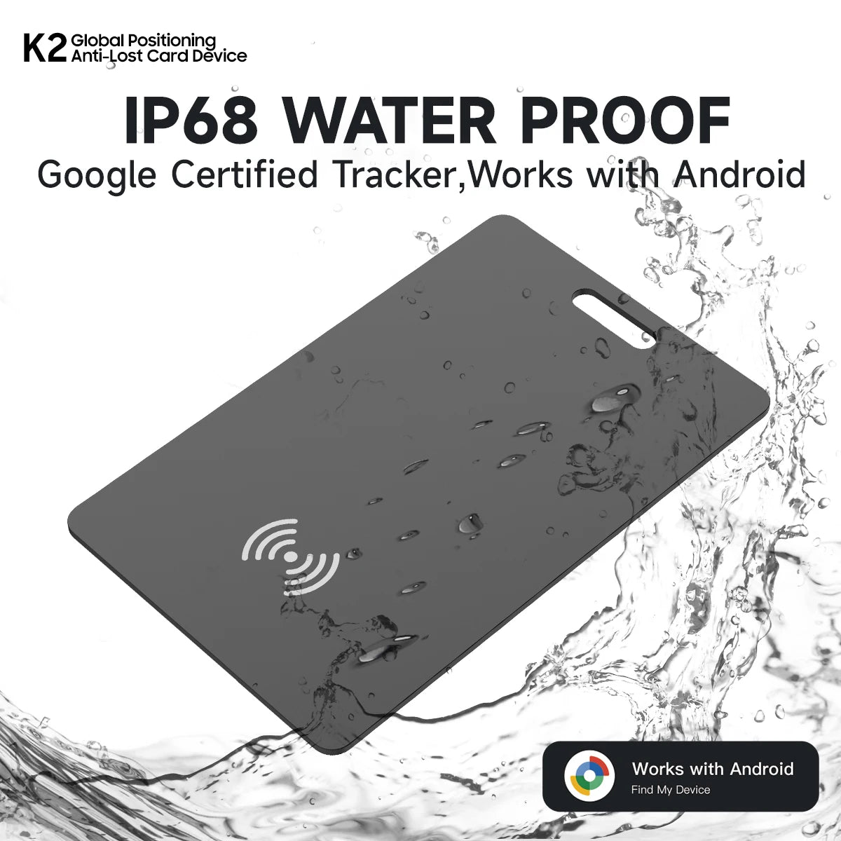 Wallet Tracker Card, Rechargeable Thin Finder, Works with Google Find My (Android Only),Item Locator for Luggage Tags Passpor