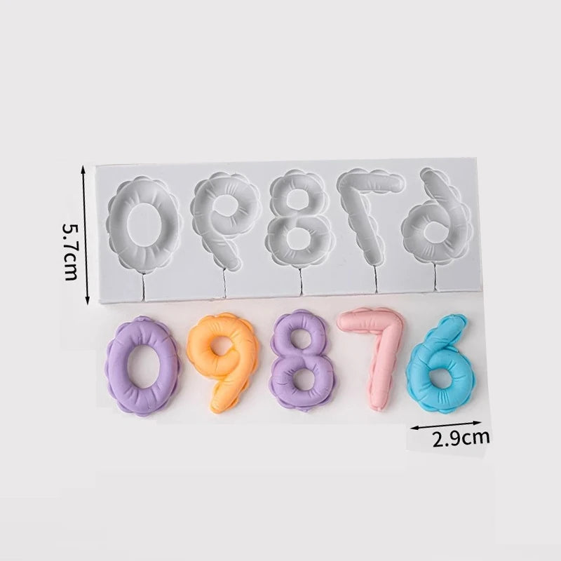 1PCS/2PCS DIY Number Fondant Cake Decorating Silicone Mould Lollipop Chocolate Baking Tool Resin Clay Handmade Gift Making Mo