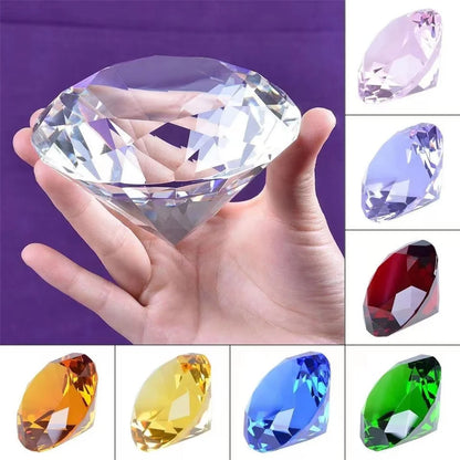 10 Colors Crystal Diamond Shaped Paperweight Decorative Cut Glass Giant Gemstone Wedding Office Desktop Ornament Birthday Gif