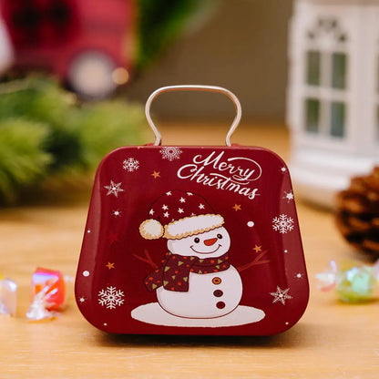 Christmas Decoration 2025 Metal Box Handbag Shape Tin Jar Jewelry Storage Case Kids Gift Can Storage Boxes 2026 Xms Party Dec