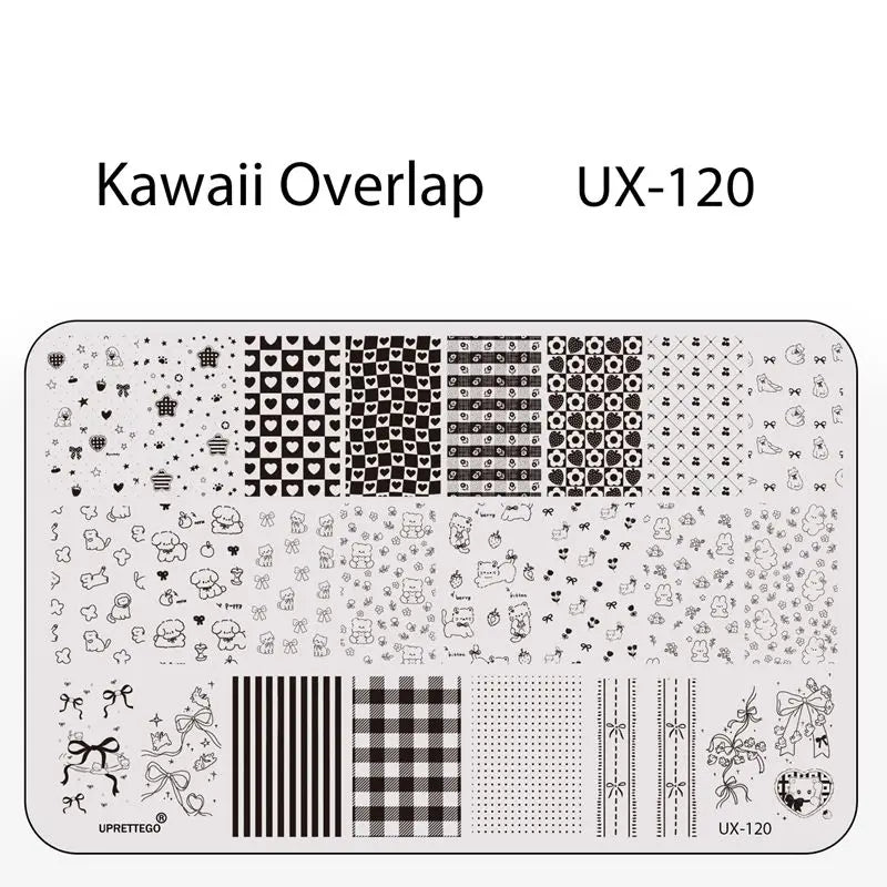 UX Serial 2 Stainless Steel Stamping Plate Template Abstract Vintage Fabric Texture Pattern Xmas Halloween Floral LaceUX52