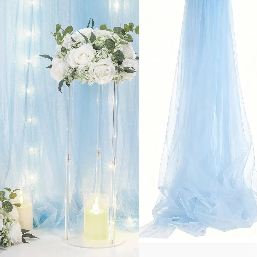 75cm X 6M White Wedding Tulle Arch Draping Fabric Backdrop 28.7" X 20FT Sheer Drapes Fabric for Wedding Ceremony Birthday Par
