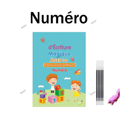 Reusable Children 3D Copybook For Calligraphy Numbers 0-10 Handwriting Copybooks Learning Math Writing Practice Book For Kids
