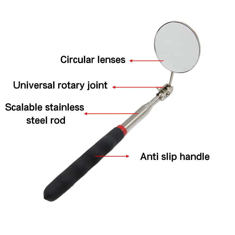 50mm Detection Folding Mirror 360° Rotating Reflector Universal Auto Repair Tool Accessory Telescopic Bottom Inspection Mirro