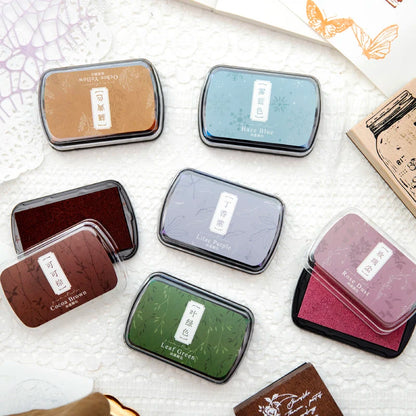 6 Colors Vintage Style Handmade DIY Craft Oil Based Ink Pad for Fabric Wood Paper Scrapbooking Ink pad Finger Painting