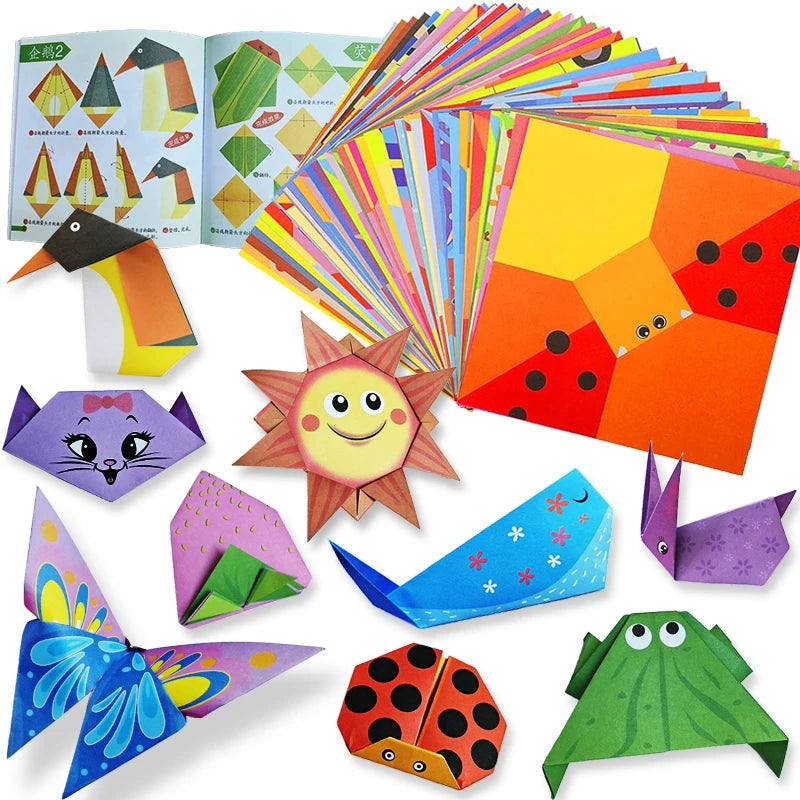 Origami Kit 30/96 Sheets Origami Paper Craft Guiding Book DIY Art Craft Projects Supplies for Beginners Children Kids Boys Gi