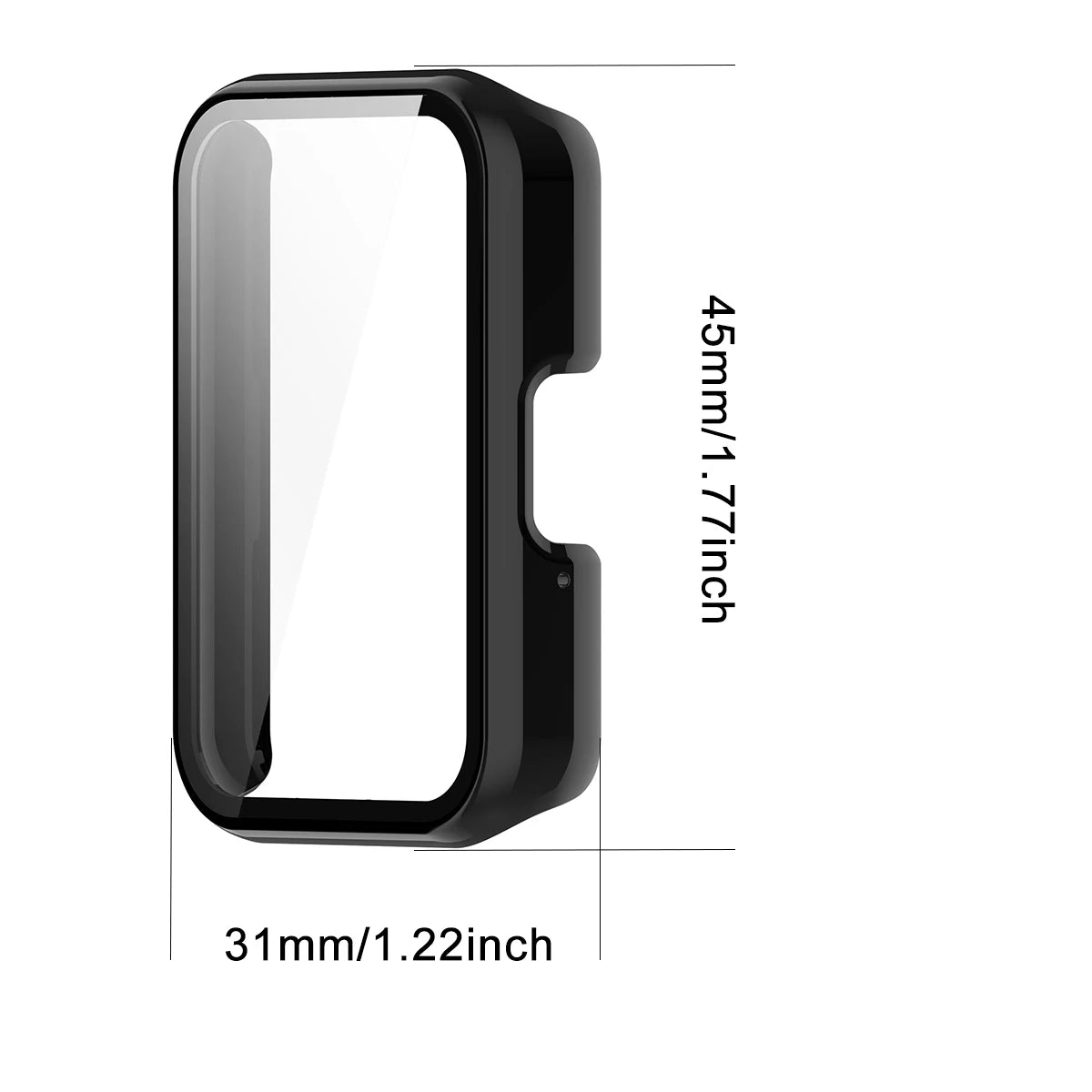 Watch Case Compatible for Samsung Galaxy Fit3, Protective PC Frame Face Cover Built-in Tempered Glass Screen Protector, Scrat