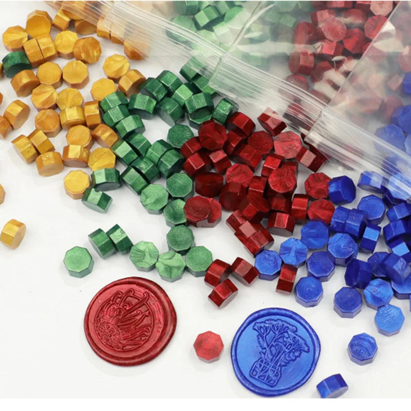 100pcs/bag Octagon Sealing Wax Beads For Seal Stamp, Handmake Embellishment Of Card Envelope, Fire Lacquer Sealing Wax