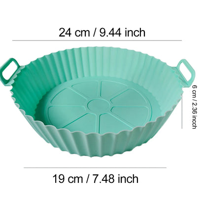 Silicone Air Fryer Liners Pot,Airfryer Basket Cooking Gadgets ,Reusable Baking Tray Non-stick Pizza Pan Oven Kitchen Accessor