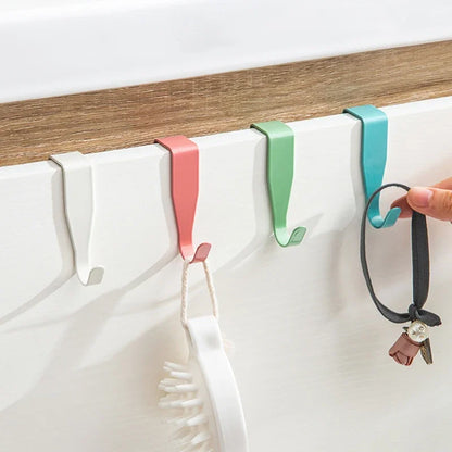 4PCS Cabinet Door Hook Colorful Kitchen Door Rear Hanger Drawer Office Table Key Bag Storage Hook For Home Bathroom Accessori