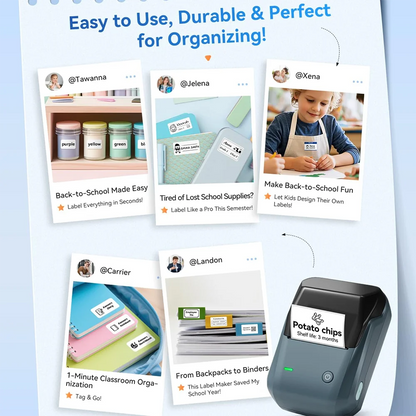 NIIMBOT B1 Portable Thermal Printer With Tapes 2 Inch Adhesive Label Printer Mini Bluetooth Sticker Maker Support Smartphones