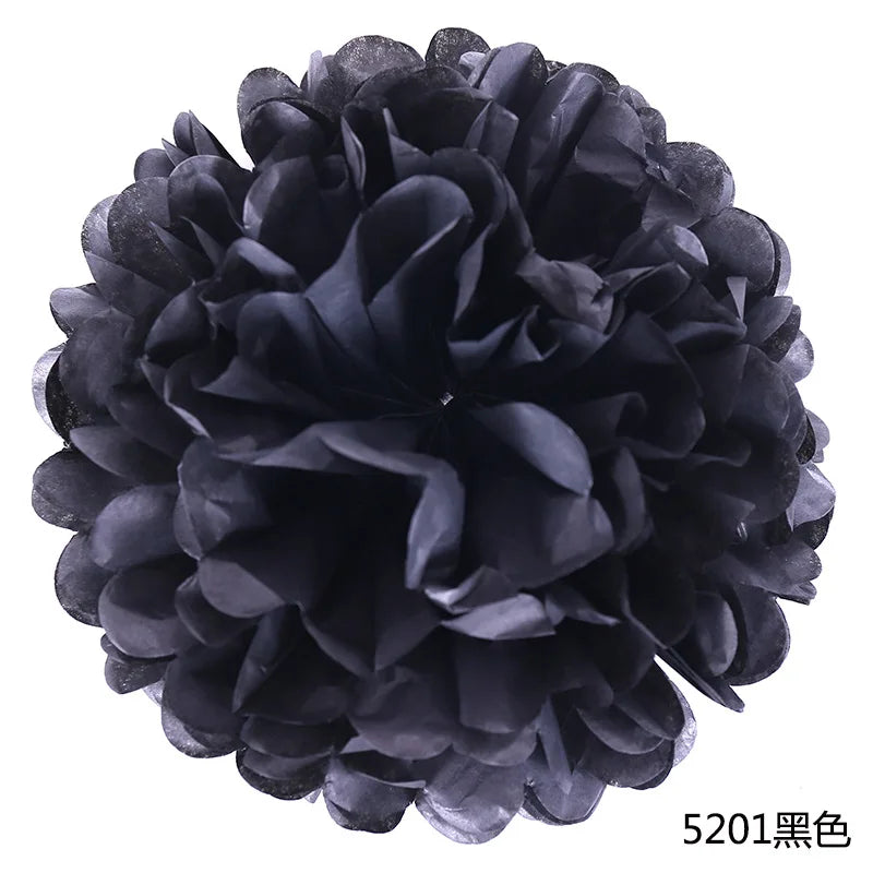 5pcs Wedding Decorative Paper Pompoms Pom Poms Flower Ball Party Home Decor Tissue Baby Shower Birthday Christmas DIY Decorat