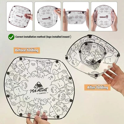 Outdoor Camping Folding Lightweight Tableware Camping Supplies Portable Foldable Bowl Plate Cup Filter Folding Tableware посу
