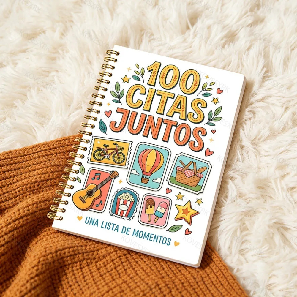 100 Dates Together Challenge Journal, Fun Date Night Ideas, Couples Bucket List and Relationship Memory Tracker