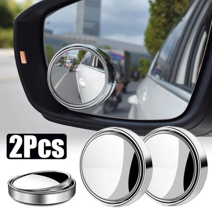 2Pcs 360 Degree Adjustable Blind Spot Mirror Car Auxiliary Rearview Convex Mirror Round Frame Wide Angle Mirrors for Car Reve