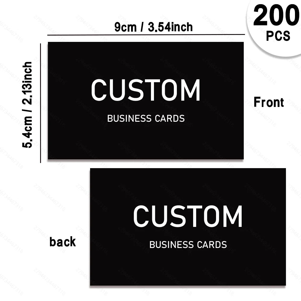 200/500/1000pcs Customizable Cards, Personalized Business Cards with Acrylic Storage Box, Matte Film Thank You Invitations - 