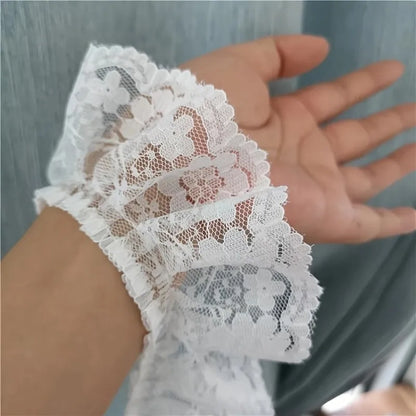 6CM Wide HOT Embroidery White Black 3D Flower Lace FabricTrim Ribbon DIY Sewing Applique Collar Dress Wedding Guipure Decor 1