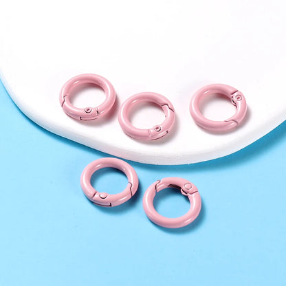 5Pcs/Lot 21 Colors Metal O Ring Spring Clasp Openable Round Carabiner Keychain Clips Hook Dog Chain DIY Jewelry Buckle Connec