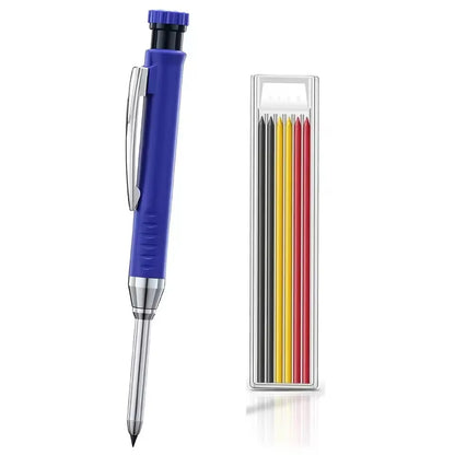 Solid Carpenter Pencil Set Woodworking Tools Mechanical Pencil 5 Colors Refill Construction Job Tools Carpentry Marking Scrib