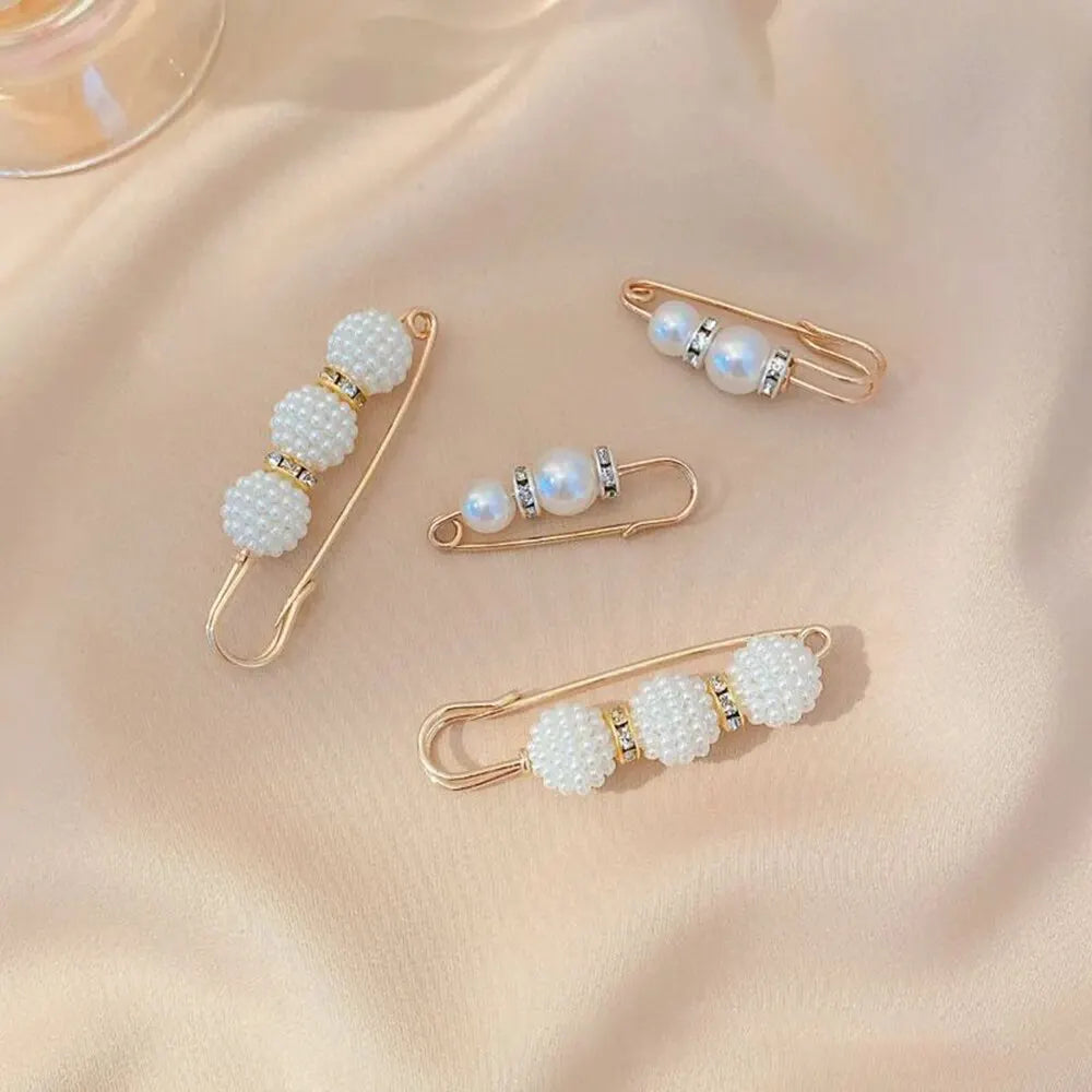 4PCS Waist Adjustment Uniform Clothing Extended Buckle And Waist Adjustment Buckle Pearl Broocated Fashion Decorative Accesso