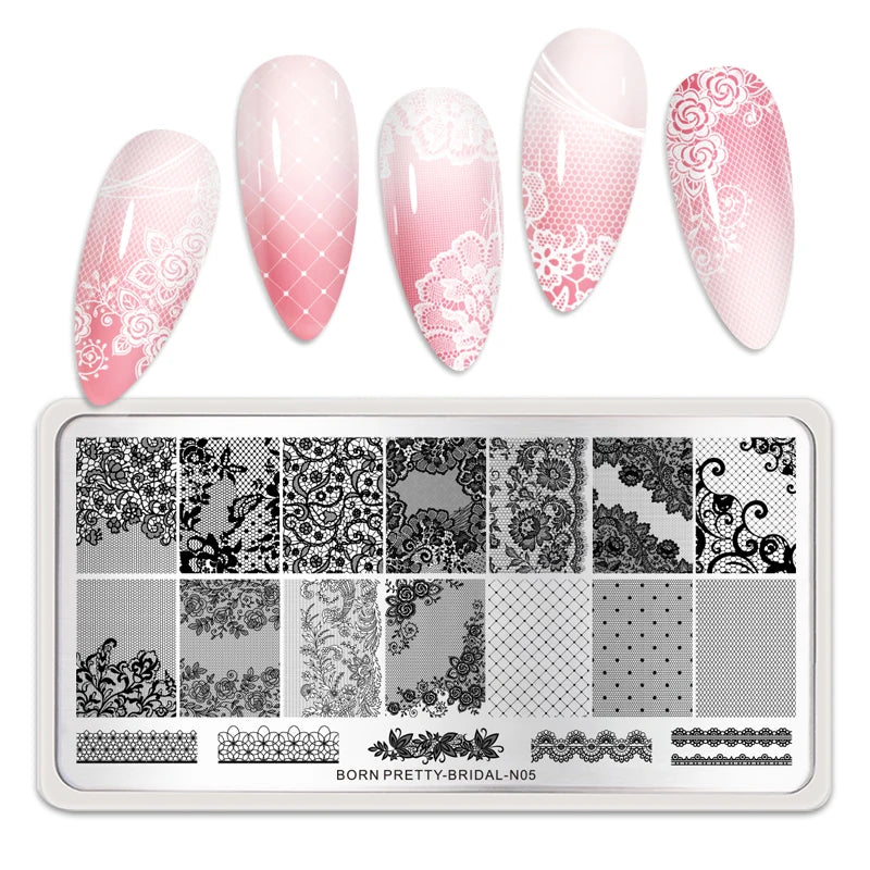 BORN PRETTY Nail Stamping Plates for Design French Nail Art Templates Printing Merry Christmas Image Stainless Stencil Tools