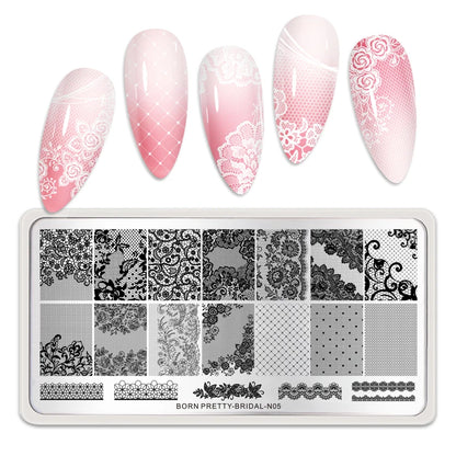 BORN PRETTY Nail Stamping Plates for Design French Nail Art Templates Printing Merry Christmas Image Stainless Stencil Tools