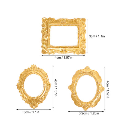 15Pcs Mini Photo Frame Crafts Simulation Picture Frame Decor Mini Picture Frame House Decorative Photo Ornament Dollhouse Diy