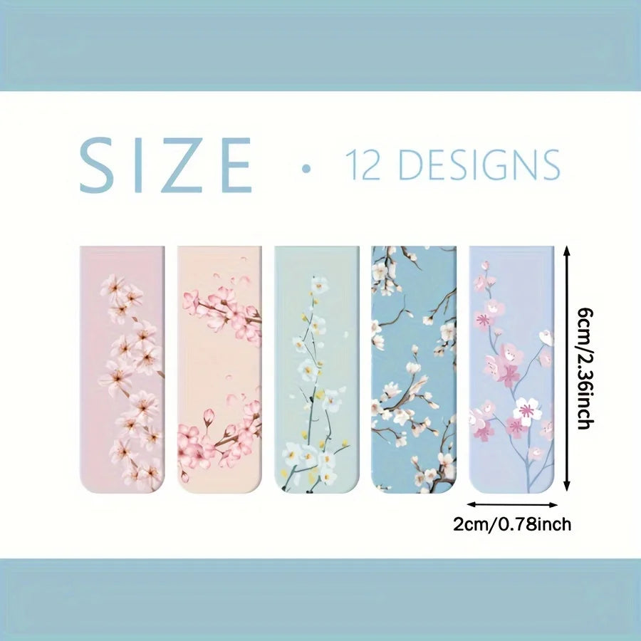 12pcs Magnetic Bookmarks For Women Flower Planner Magnetic Bookmark Assorted Book Magnets Page Markers Clip Magnetic Bookmark