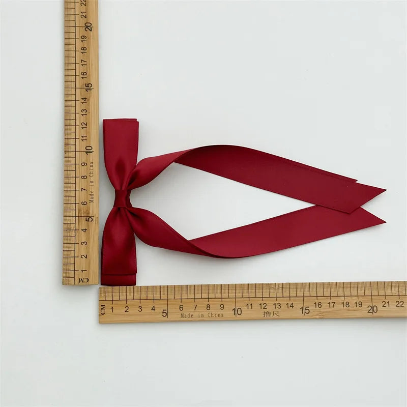 Women Elegant Bow Ribbon Hair Clip Fashion Solid Satin Spring Clip Simple Bowknot Hairpins Barrettes Hair Accessories for Gir