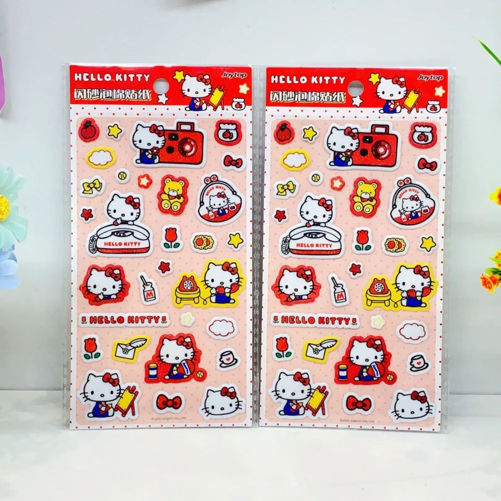 Genuine Sanrio Hello Kitty Sticker Book Journaling Supplies Planner Scrapbooking Laptop Phone Deco Decals Girls Toys Gifts