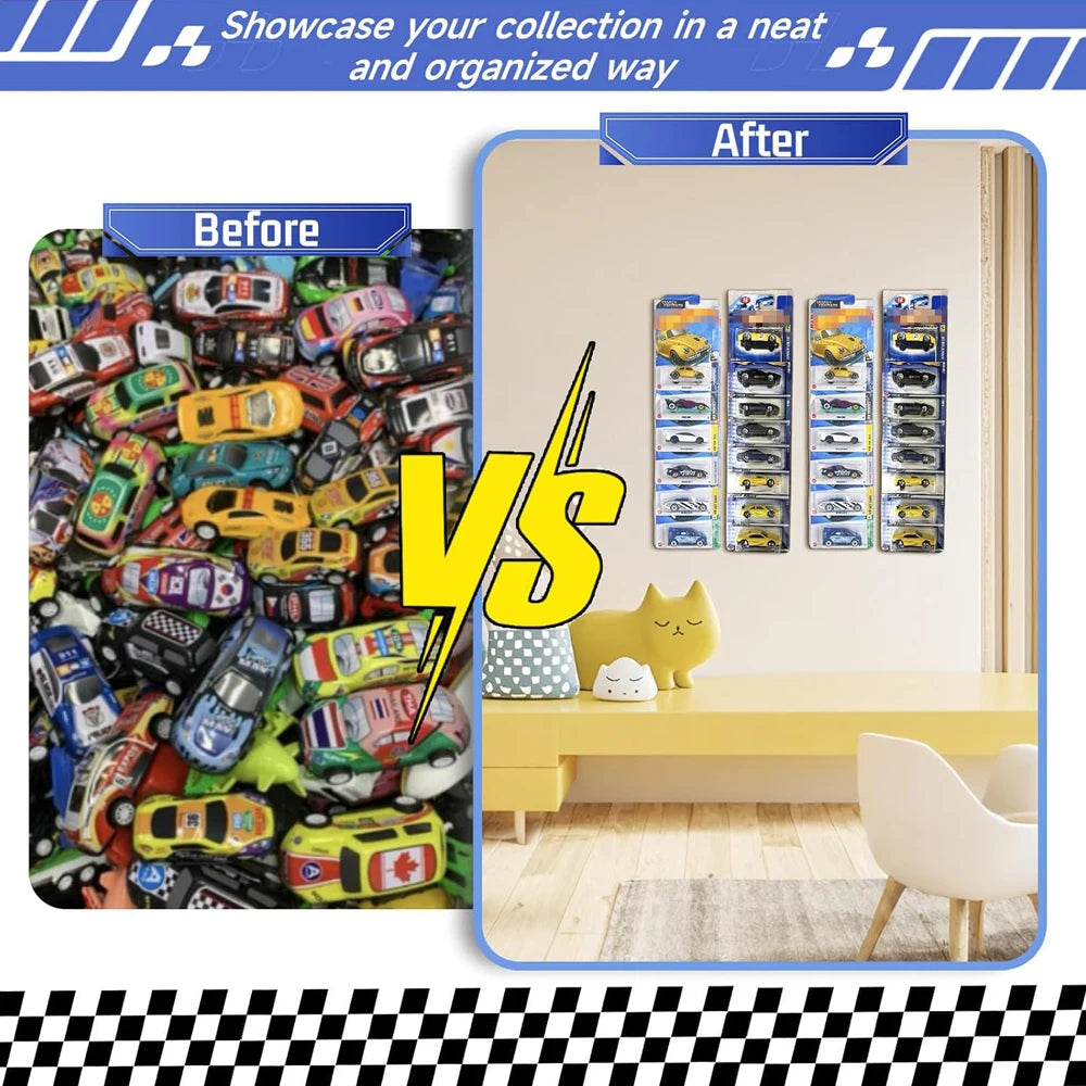 Clear Display Case for Packaged Model Cars,Model Car Display Cases Wall Mount Toy Car Storage Organizer Car Display Case