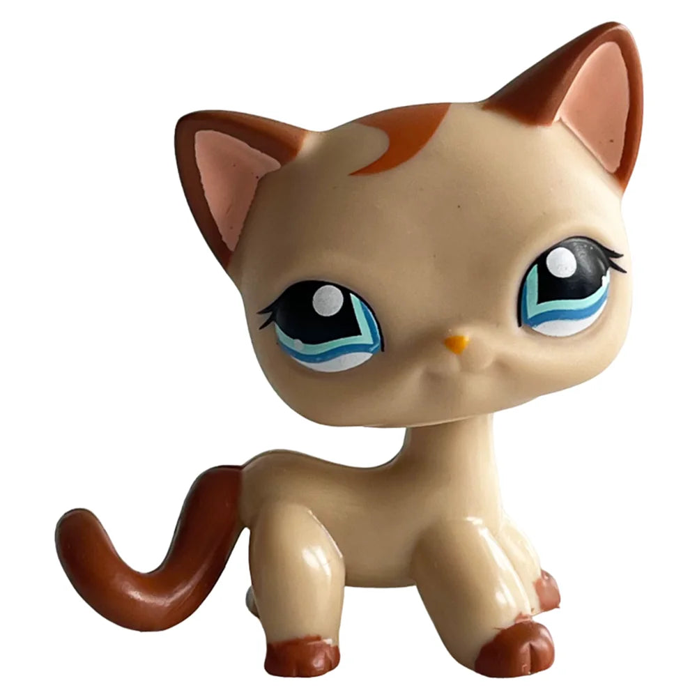 Rare Pet Toy Mini Stands Short Hair Kitten Old Figures Collection Original Bobble Head Toy LPS - 1024