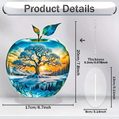 2D Acrylic Apple Landscape Desktop Decoration Ornament Home Living Room Entrance Tabletop Decoration Office Table Ornament - 