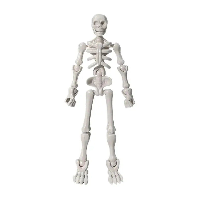 DIY Skeleton Figurines Plastic Posable Mini Skeletons with Movable Joints DIY Craft Halloween Party Haunted House Decor - A