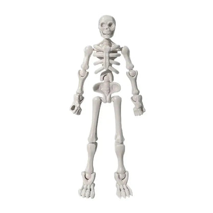 DIY Skeleton Figurines Plastic Posable Mini Skeletons with Movable Joints DIY Craft Halloween Party Haunted House Decor - A