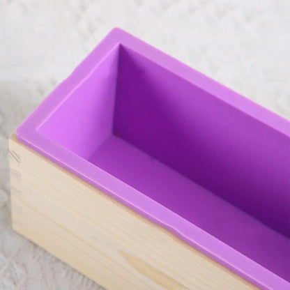 1200ml Silicone Soap Mold Wooden Box Reusable Soap Making Mold Rectangular Shape DIY Handmade Rectangle Soap Mold