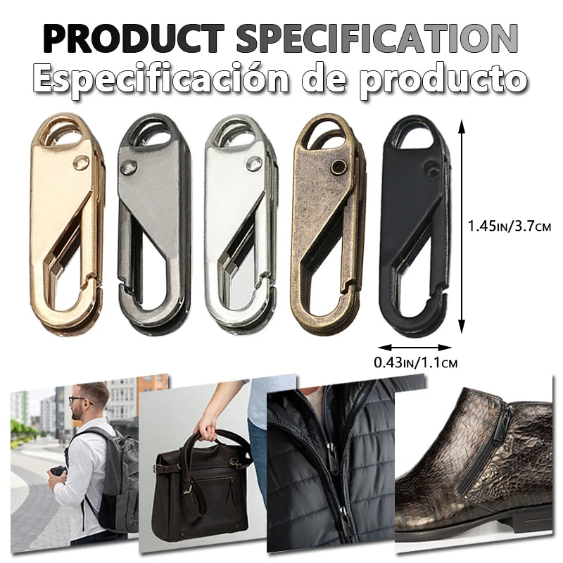 Replacement Zipper Slider Easy Zipper Puller DIY Zipper Repair Kit Sewing Accessories for Luggage Backpack Clothes Pants Wall