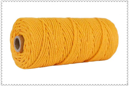 Handmade Boho Decor 3mm 100% Colorful Cotton Cord Rope Thread Twisted Macrame String DIY Home Wedding Decoration Supply 110 Y