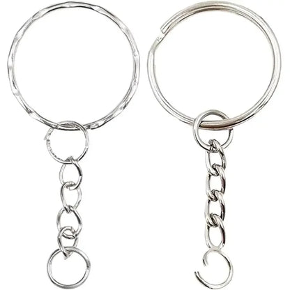 Silver Plated Metal Blank Keyring Keychain Split Ring Keyfob Key Holder Rings Women Men DIY Key Chains Key Ring Accessories