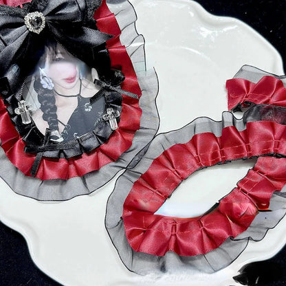 1 Meter 3.8CM Wide Double Layers Organza Satin Pleated Lace Ribbon Lolita Bags Decorative Fabric Ruffle Trim DIY Ita Bag Deco
