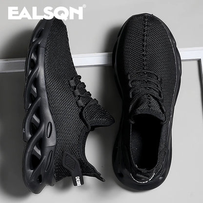 Men Sports Running Black Jogging Shoes Casual Sneakers Brown Outdoor Breathable Mesh Women Light Shock-absorption Black Tenni
