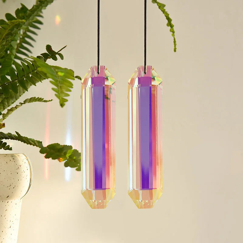 Sun Catcher Prism, Colorful Hexagonal Hanging Sun Catcher, Rainbow Catcher for Window, Room, Chandelier, Garden Home Decorati