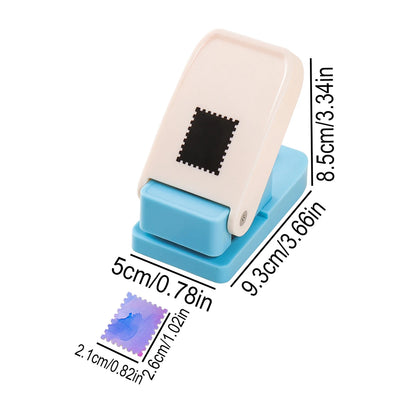 Stamp Shaped Paper Punch, Portable Hole Puncher for Crafts, Scrapbooking Supplies, DIY Card Making & Paper Crafting Tool - Bl