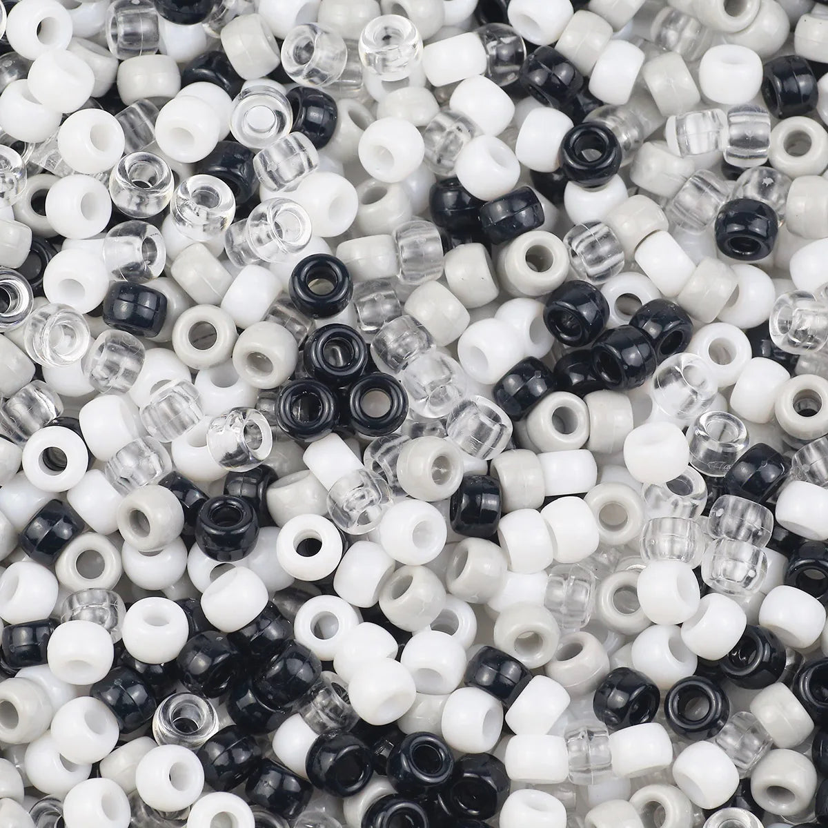 100/200/400pcs 6x9mm Solid Color Large Hole Pony Beads DIY Jewelry Making For Friendship Bracelets & Hair Braids Craft Suppli