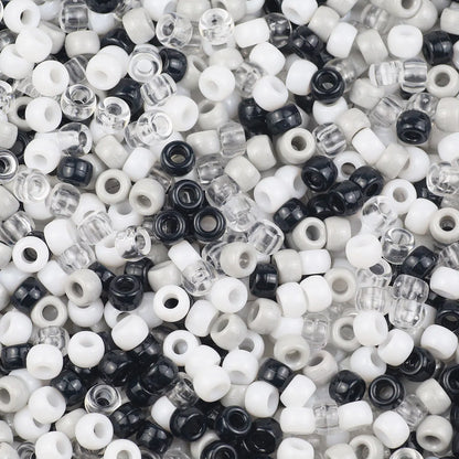 100/200/400pcs 6x9mm Solid Color Large Hole Pony Beads DIY Jewelry Making For Friendship Bracelets & Hair Braids Craft Suppli